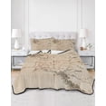 thumbnail image 3 of Retro Map King Size Down Alternative Comforter, Lightweight Comforter Quilt Bedding Set with Pillow Shams Middle Century Mountain Landscape Vintage Art All Seasons Bed Comforter Duvet Insert 96"x106", 3 of 7