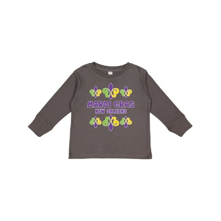

Inktastic Mardi Gras New Orleans with Fleur De Lis Trio Gift Toddler Boy or Toddler Girl Long Sleeve T-Shirt