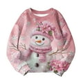 thumbnail image 4 of Lorytime Christmas Boys Girls Sweatshirts for Kids Snowman Fleece Shirt Crew Neck Long Sleeve Pullover Cute Tops 2-3Years, 4 of 5