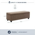 thumbnail image 5 of 47" Rectangular Storage Ottoman Bench Faux Leather Lift Top, Rustic Brown, 5 of 6