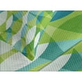 thumbnail image 4 of Ambesonne Grunge Quilted Bedspread Set 3 Pcs, Geometric Oval Shapes, Queen Size, Apple Green Turquoise, 4 of 5