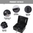 thumbnail image 3 of Cash Box with Money Tray and Lock Small Cash Box with Key Lock Box for Money x x es, 3 of 9