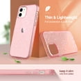 thumbnail image 2 of ULAK iPhone 12 Case, iPhone 12 Pro Case, Anti-Scratch Shockproof Bumper Slim Phone Case for Apple iPhone 12 / 12 Pro, Pink Glitter, 2 of 6
