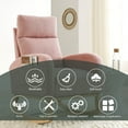 thumbnail image 5 of Rocking Chair with Wooden Base, Rocker Glider Chair for Nursery in Teddy Fabric with High Backrest and Armrest, Built-in 2 Side Pockets, Accent Nursing Chair Armchair for Living Room, Bedroom, Pink, 5 of 9