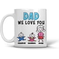 thumbnail image 4 of Personalized Daddy We Love You Coffee Mug Cup 11oz 15oz Funny Father's Day Birthday Christmas Gifts For Worlds Best Dad Ever Fathers Custom Name Gift From Daughter Son Dads Mugs (3 Kids), 4 of 8
