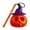 D, variant on XHKUYI Halloween Witch Hat Pumpkin Lantern Decor 6.3 inch, Portable Handheld Pumpkin with Detachable Handle & Black Witch Hat, for Haunted House Indoor Outdoor Halloween Party Decorations
