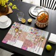 thumbnail image 4 of Pioneer Flower Floral Print Pattern Summer Placemats Table Placemats Set Of 4-Linen Kitchen Washable Placemats Table Mats 12x18 Inch Non-Slip Heat Resistant, 4 of 6