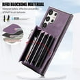 thumbnail image 6 of SaniMore for Samsung Galaxy S23 Ultra Case, Samsung Galaxy S23 Ultra Wallet Case for Women Men, PU Leather RFID Blocking Wristlet Zipper Shoulder Strap Cover with Card Holder Kickstand, Purple, 6 of 10