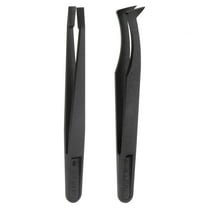 Uxcell 93301/93306 Precision Plastic Tweezers Kit 120mm Anti-static Flat Curved Head Craft Tweezers Set