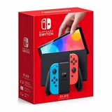 Restored Nintendo HEGSKABAA Switch - OLED Model with Neon Red & Neon Blue Joy-Con (Refurbished)