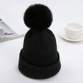 thumbnail image 3 of Zhaomeidaxi 2-14 Years Kids Hat Fall Winter Hats Cotton Jersey Lined Soft Warm Boys Girls Cold Weather Beanie with Big Yarn Pom Pom for Daily Wear, 3 of 3