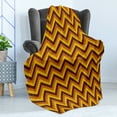 thumbnail image 4 of Yellow Chevron Soft Flannel Fleece Throw Blanket, Chevron Pattern with Yellow and Brown Lines Classical Retro, Cozy Plush for Indoor and Outdoor Use, 60" x 80", Pale Brown Marigold, by Ambesonne, 4 of 5