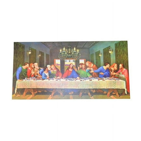 Three Star Import & Export KL713 36 x 18 in. Light-up Last Supper Wall Art