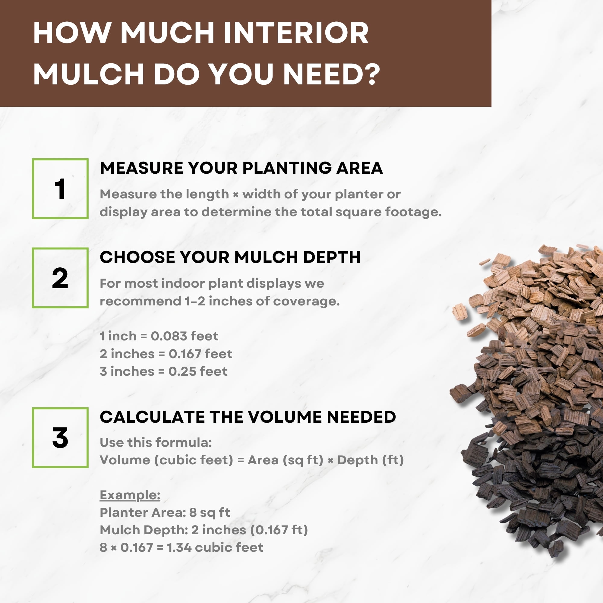 Decorative Mulch for Indoor Planters – Natural Mocha | 6.5 Qts (0.2 cu ft)