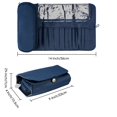 thumbnail image 5 of DODAMOUR Portable Folding Makeup Brush Bag with Silicone Foldable Brush Cleaning Bowl, Multifunctional Cosmetics Rolling Storage Case Makeup Brush Holder, Makeup Brush Organizer Bag for Travel (Blue), 5 of 6