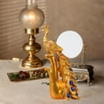 thumbnail image 6 of 2 Pieces Resin Animal Peacock Statue Sculpture Gold Handpainted Art Decoration for Living Room Office Wedding, 6 of 9