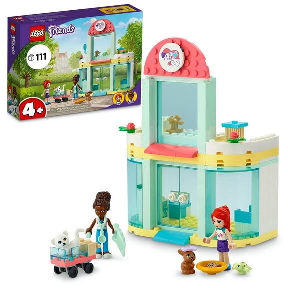 LEGO Friends Pet Clinic 41695 Building Kit; With 2 Mini-Dolls Including Mia, Plus Cat and Rabbit Toys; Creative Birthday Gift for Kids Aged 4 and up (111 Pieces)