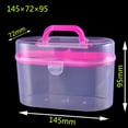 thumbnail image 2 of FRCOLOR Transparent Hard Plastic Case for Sewing Supplies Organizer with Snap Buckle and Rotatable Handle, 2 of 8