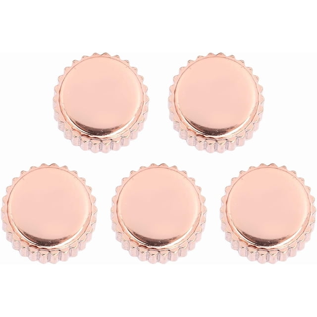 5Pcs Watch Crown Parts Kit, Assorted Wrist Replacement in Rose Gold, Wear Steel Crowns with Multiple Sizes for Repairers and Enthusiasts