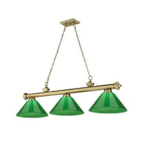 Z-Lite Cordon 3 Light Billiard, Steel Frame, Green Shade Color