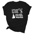 thumbnail image 3 of Gibobby Camiseta Navideña De La Mujer Camisetas estampado navideño para mujer, camisetas de manga corta, camisetas holgadas informales, camiseta de algodón(Negro,CH), 3 of 5