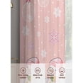 thumbnail image 6 of Pink Christmas Snowman Sheer Curtains 45 Inch Length 2 Panels Set Window Treatments, Winter Snowflakes Xmas Balls Rod Pocket Semi Curtains for Living Room/Bedroom/Kitchen Décor, 104"W x 45"L, 6 of 7