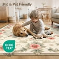 thumbnail image 4 of ODIKA Neutral Boho Vintage Retro Pastel Scroll Border Solid Chartreuse for Playroom, Bedroom, Reading Nook, Pet Friendly & Kids Safe Play, 4 of 7