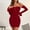 Wine, variant on TMOYZQ Womens Dress Off Shoulder Bodycon Mini Dress Long Sleeve Cut Out Tie Front Ruched Party Club Short Cocktails Dresses
