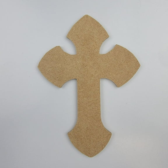 4" Decorative Cross #1, Unfinished Wood Art Shape by Wooden Craft Cutouts