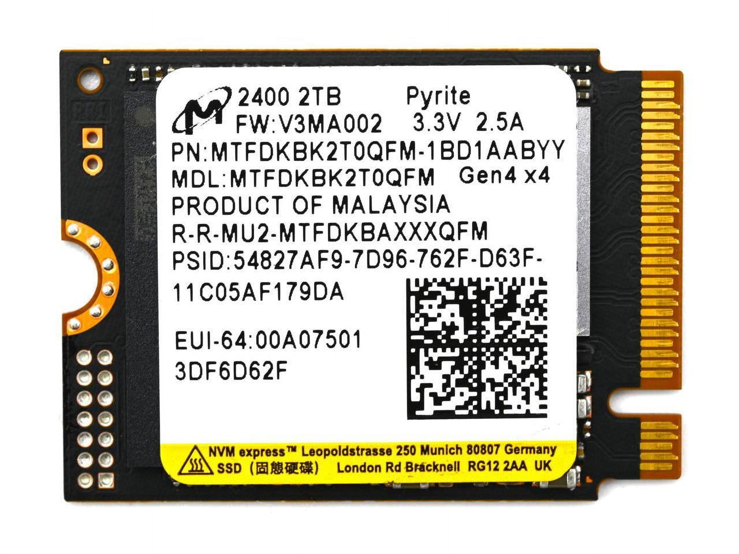 SSD 1TB【Micron】MTFDKBK1T0QFM-1BD1AABYYR 1TB Micron 2400 M.2 2230 NVMe PCIe 4.0x4 SSD MTFDKBK1T0QFM