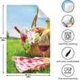 thumbnail image 5 of Wine Fruits Basket Tea Towels Set of 1 Picnic Meadow Kitchen Dish Cloth with Hanging Loop, 18"x28"Lint-Free Absorbent Towel for Kitchen Drying Wiping and Cleaning, 5 of 7