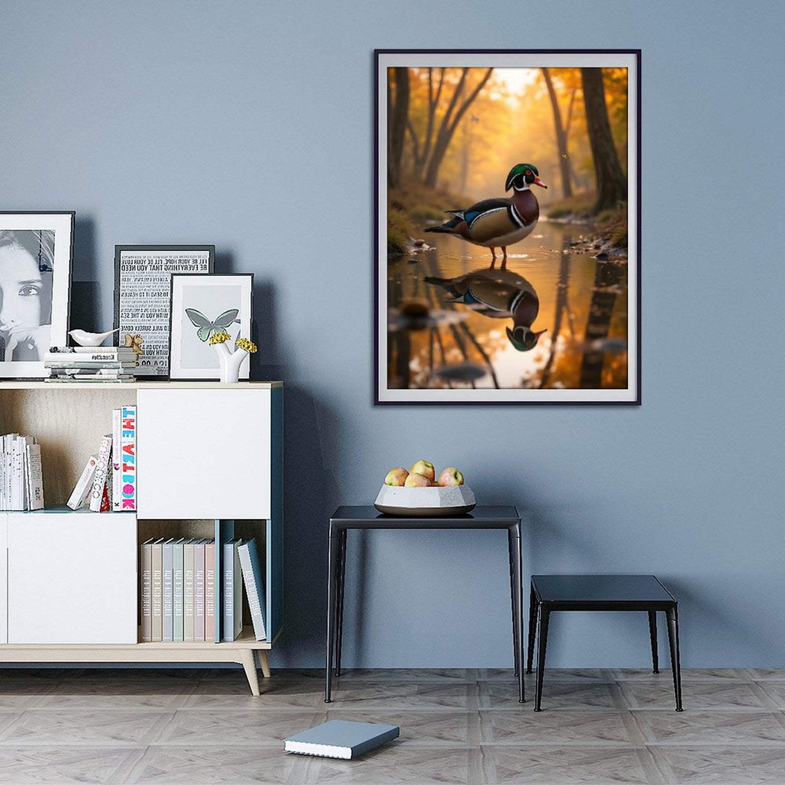Diamond Art Kit for Adults, Duck Autumn Forest Reflection Diamond Painting for Adults Beginners, 5D DIY Diamond Art Painting Kits, Colorful Diamond Painting Craft for Home Decor 12x16