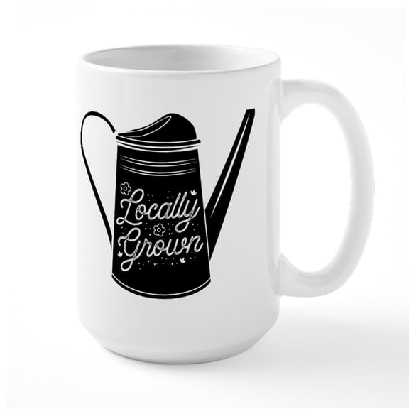 CafePress - Locally Grown Mugs - 15 oz Ceramic Large White Novelty Mug