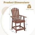 thumbnail image 3 of Gymax Tabouret de Bar Haut Chaise de Patio en HDPE avec Accoudoirs Repose-Pieds Maison Intérieur Extérieur Brun, 3 of 9