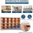 thumbnail image 4 of 20-cubby mobile tray almacenamiento gabinete-almacenamiento organizer con 2 anti-flip fittings 4 castors y 2 boxes para home school o kindergarten, 4 of 7