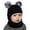 Black, variant on Cozy Winter Hooded Scarf Hat for Kids with Knit Design Cold Weather for Boys and Girls