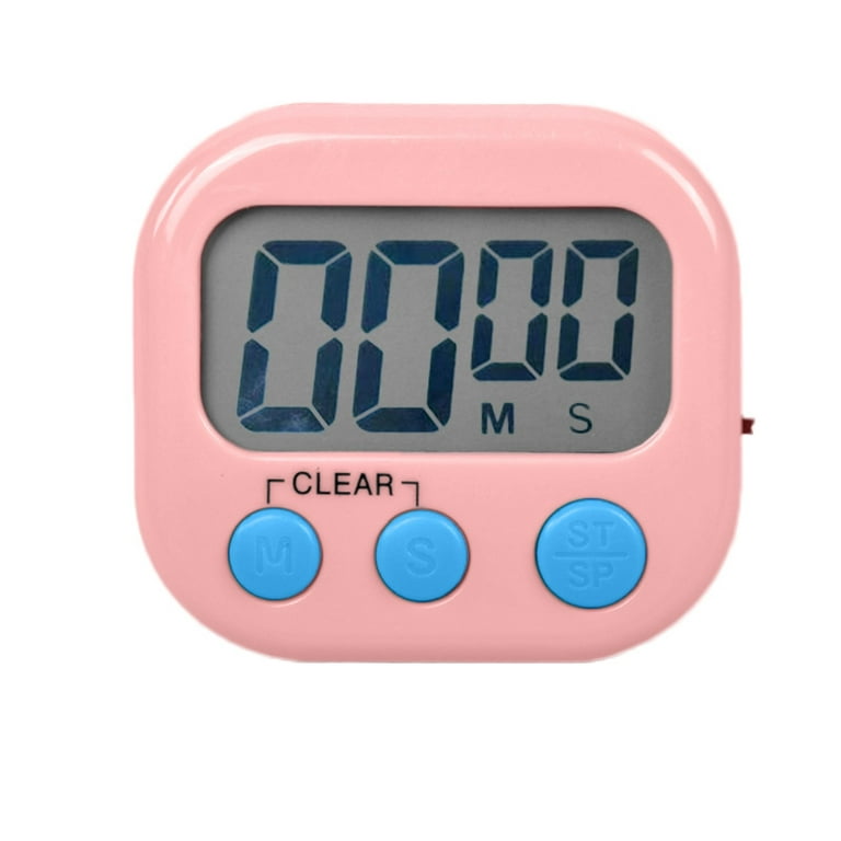 Plusbuyer Digital Kitchen Timer Electronic Alarm Magnetic Backing with LCD Display for Cooking Baking Sports Games Office (Pink) - HX103-2