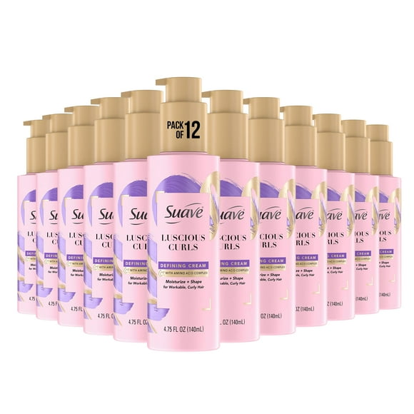 Suave Curl Cream, 4.75 oz - Styling Curl Defining Cream For Curly Hair With Amino Acid Complex For Women (Pack of 12)