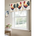 thumbnail image 4 of Rooster Valances for Windows Retro Chicken Farm Animal Rustic Country Kitchen Valance Curtain Rod Pocket Small Curtains for Cafe Bathroom Laundry Basement 42" x 12", 4 of 8