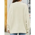thumbnail image 4 of Arvbitana Women Casual Sweater Long Sleeve Knitwear Tunic Crew Neck Solid Color Loose Fit Knit Tops Lightweight Pullover, 4 of 6