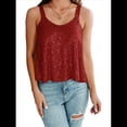 thumbnail image 1 of Camisola Sin Mangas con Lentejuelas para Mujer, Estilo Camisola, Color Vino Tinto XXL, 1 of 7
