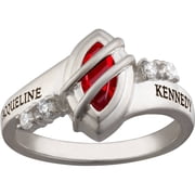 Freestyle, Sterling Silver Marquise Wrapped Birthstone Class Ring, Personalized, High School or College Graduation