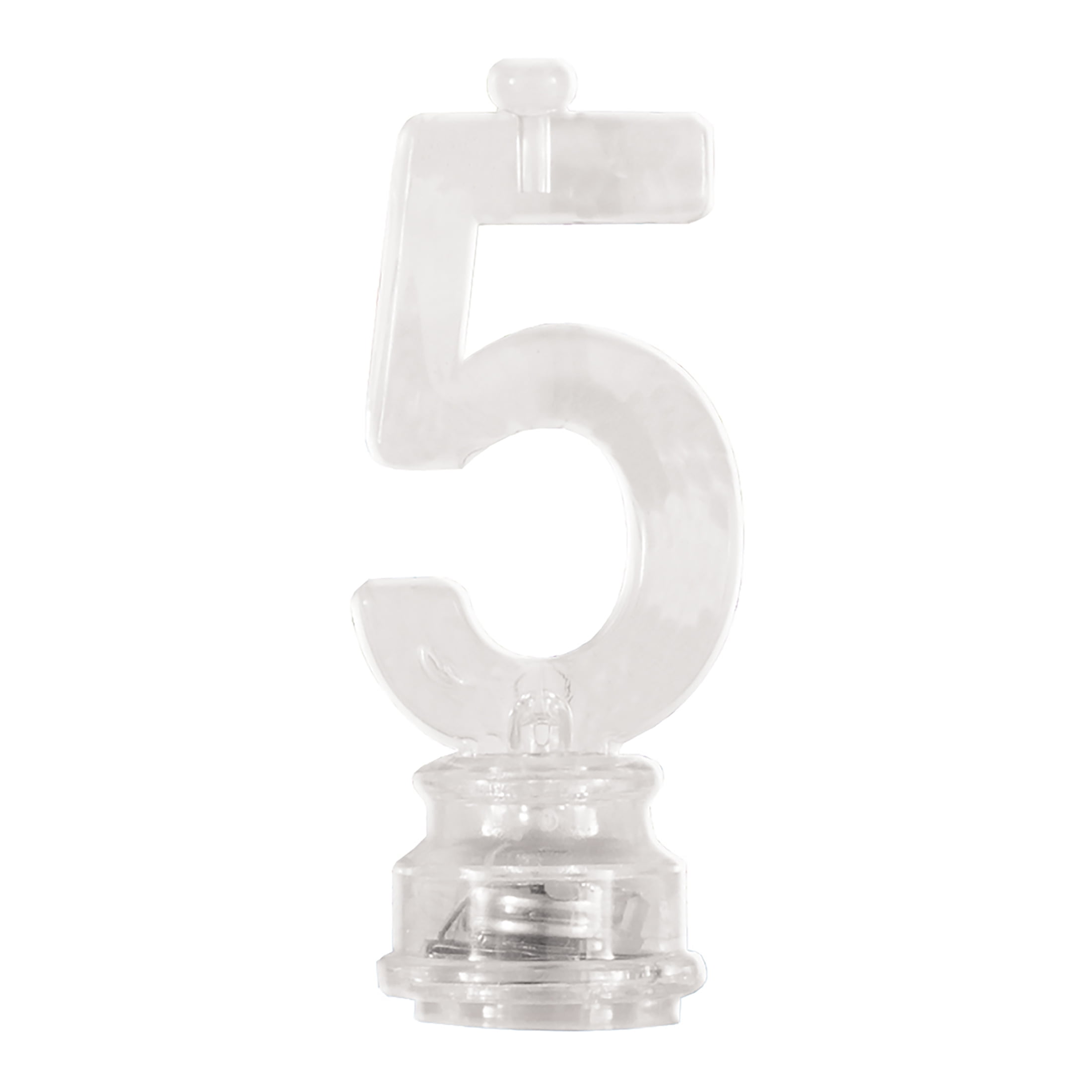 Multicolor Number 5 Flashing Birthday Candle Holder and Candles Set, 5 Pieces, by Way To Celebrate