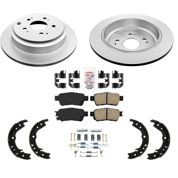 REAR Brake Rotors Brake Pads Hardware Parking Fits for 2005-2010 Honda Odyssey
