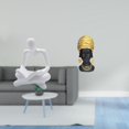 thumbnail image 2 of Figura de pensador abstracto, estatua de mujer africana, adorno de resina, decoración artística, escultura moderna única, adecuada para estante de ofi, 2 of 8