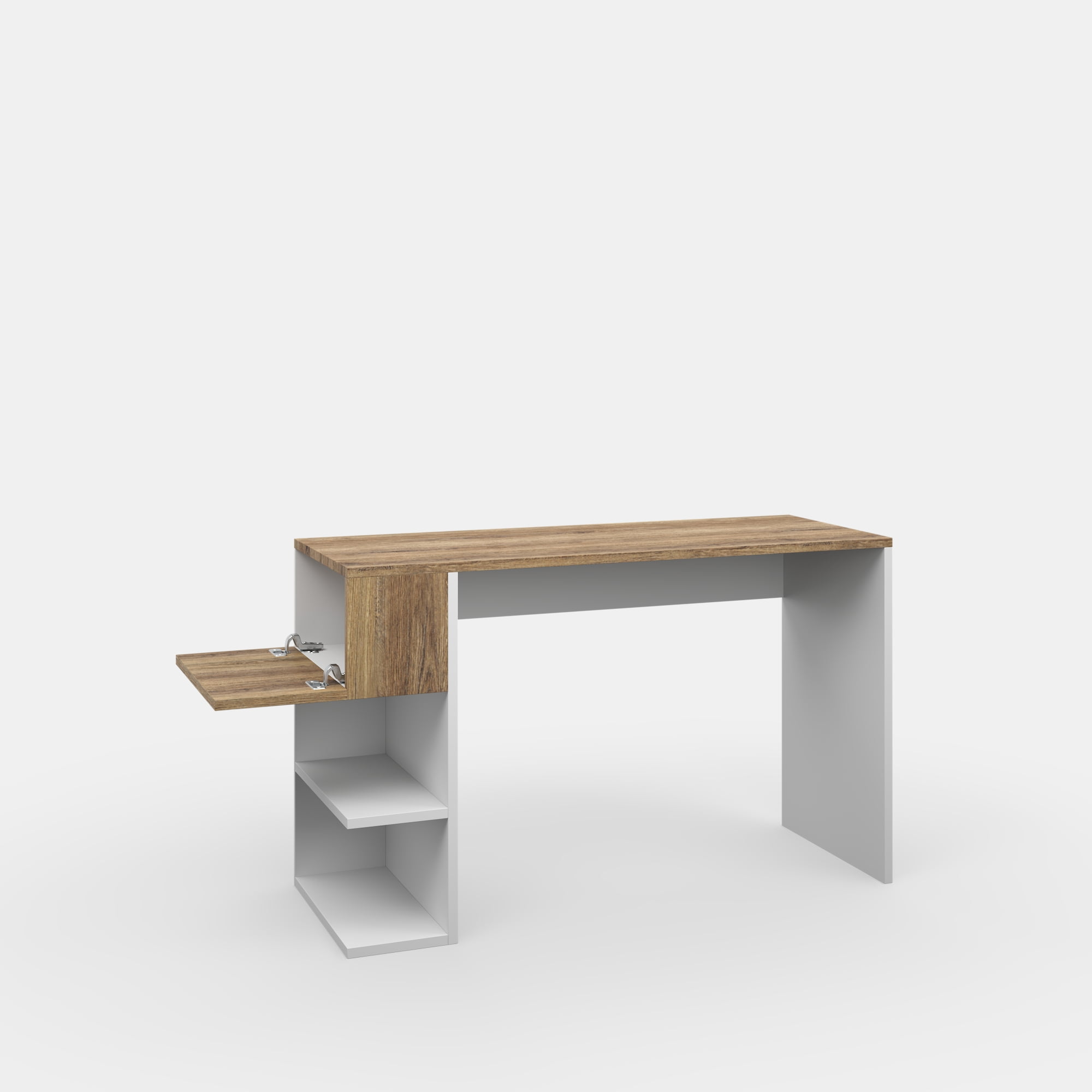 Ada Home Decor Furniture 3 Tier White Walnut Rigdon Modern Desk