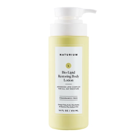 Naturium Bio-Lipid Restoring Moisturizing Body Lotion with Shea Butter  Fragrance Free  14 fl oz