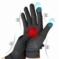 thumbnail image 1 of Gants de Compression pour l'Arthrite Demi-Doigt Soulagement Fibre Ion Cuivre Pression Gants de Protection Soins de Réhabilitation Articulaire Entraînement, 1 of 6