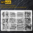 thumbnail image 4 of Mywish Ensemble de 448 Pcs de Vis de Boulons M5 M6 M8, Assortiment de Boulons Métriques, Acier Inoxydable 304, Ensemble Écrou et Boulon Rondelles Plates et à Ressort, Embout Hexagonal Sc, 4 of 9