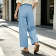 thumbnail image 5 of Zpanxa Wide Leg Sweatpants Women Elastic Drawstring Waist Loose Fit Solid Color Casual Lounge Athletic Trousers, 5 of 5